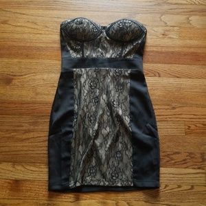 Forever 21 Black and Nude Lace Detail Dress